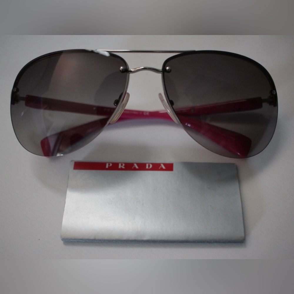 Prada Sunglasses with Vibrant Pink Temples